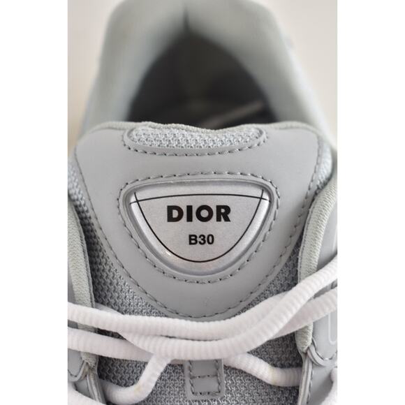 Dior Mens B30 Countdown Grey White Low Top Lace Up Flat Trainer Sneakers 44 11 - Picture 9 of 14